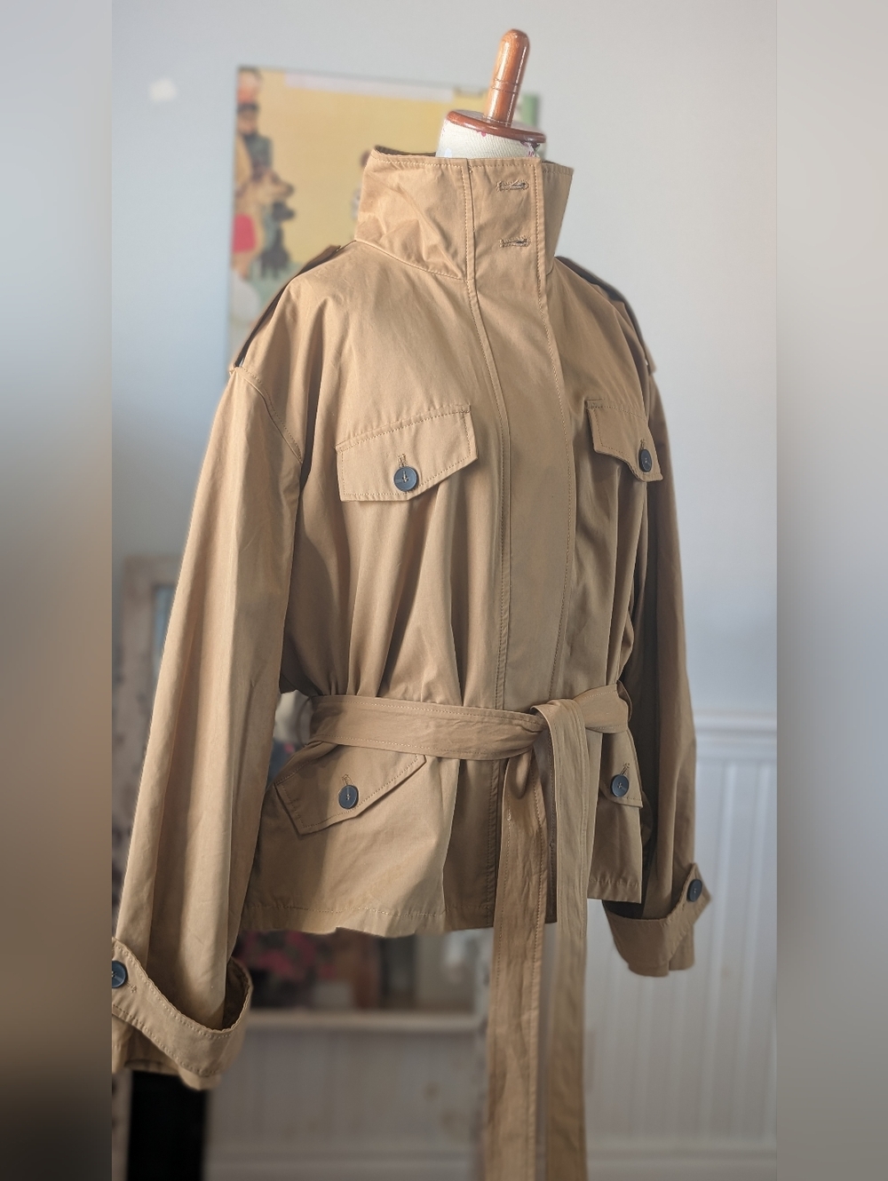 Zara Black Label  Brown‎ Belted Utility Jacket - Picture 3 of 8